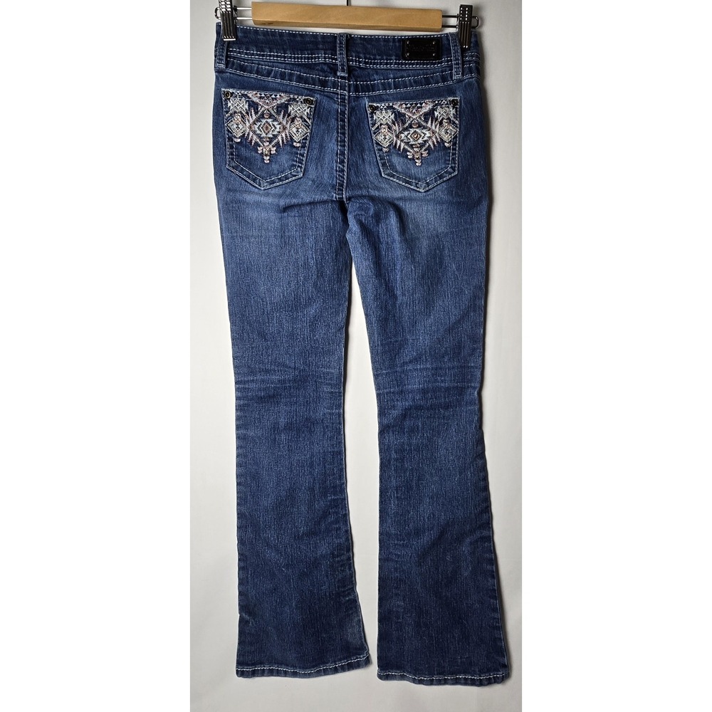 Wired Heart Girls Size 14 Western Bootcut Jeans Stitch Rhinestone